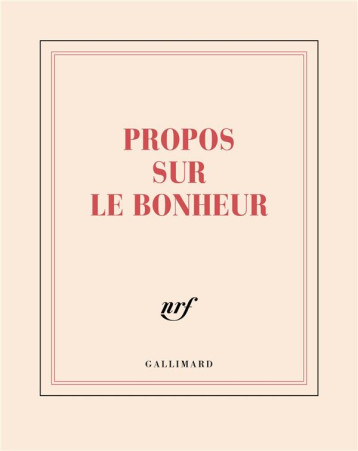 CARNET CARRE PROPOS SUR LE BONHEUR (PAPETERIE) - COLLECTIF - NC CARNET CARRE PROPOS SUR LE BONHEUR (PAPETERIE) - COLLECTIF - NC